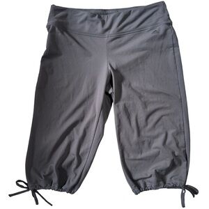 Adidas Climalite Grey Crop Yoga Pants Tie Hem Size Large L